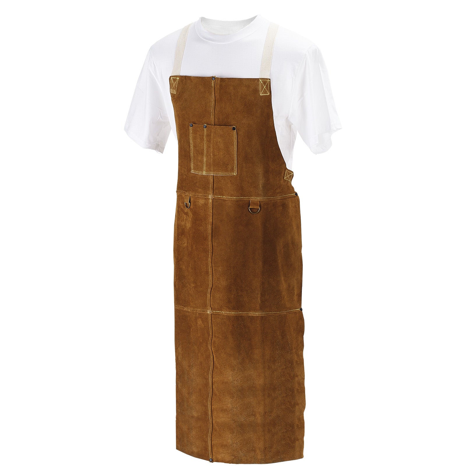 Black Stallion Side Split Cowhide Leather 48 Inch Welding Bib Apron - 48A
