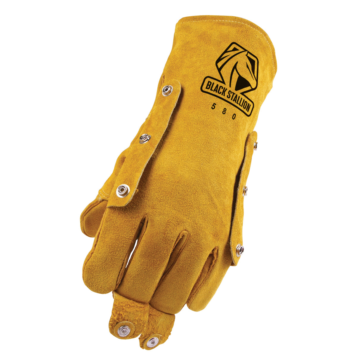 Black Stallion Split Cowhide Stick Glove with FluxGuard™ snaps, Left Hand Only - 580LH