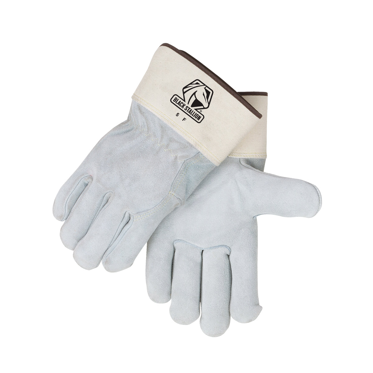 Black Stallion Side Split Cowhide Work Glove with Full Leather Back - 5F