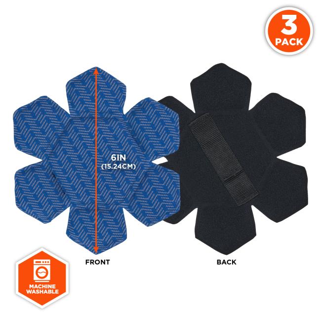 Ergodyne - Chill-Its 6612 Hard Hat Cooling Top Pad - Moisture-Wicking (3-Pack)