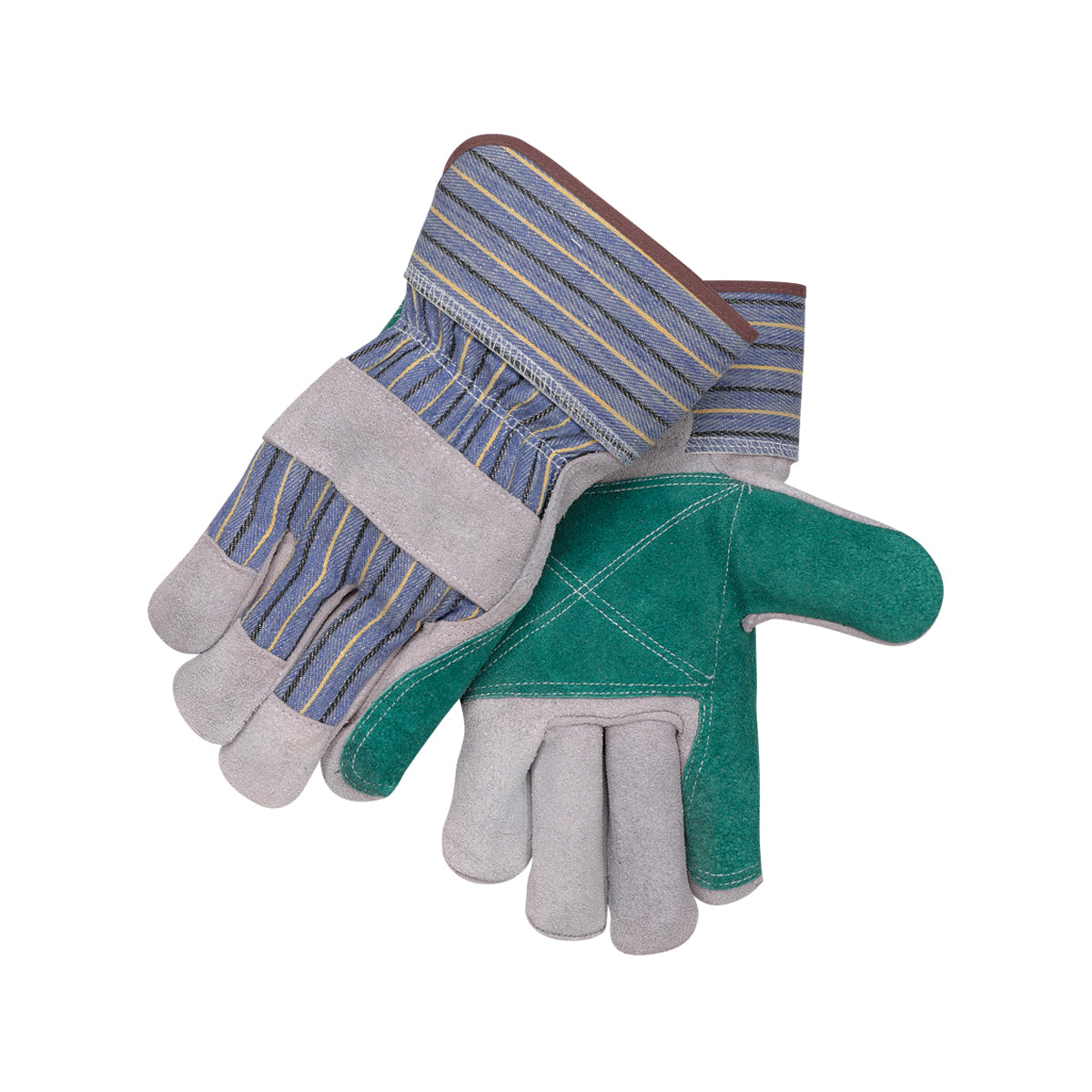 Black Stallion Shoulder Split Cowhide-Double Palm Specialty Leather Palm Work Gloves - 6DP