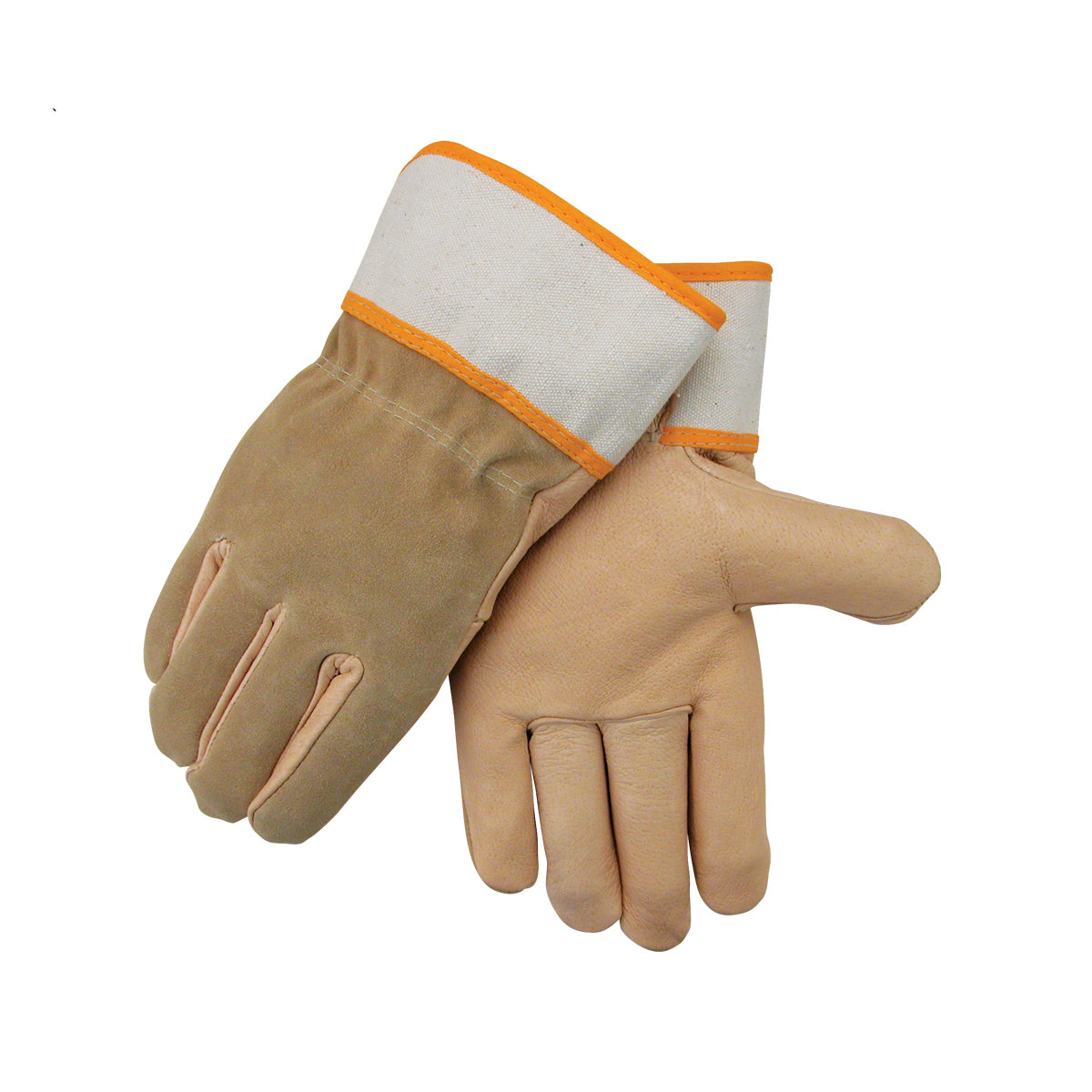 Black Stallion Shoulder Split Cowhide/Canvas back Basic Leather Palm Work Gloves - 6P