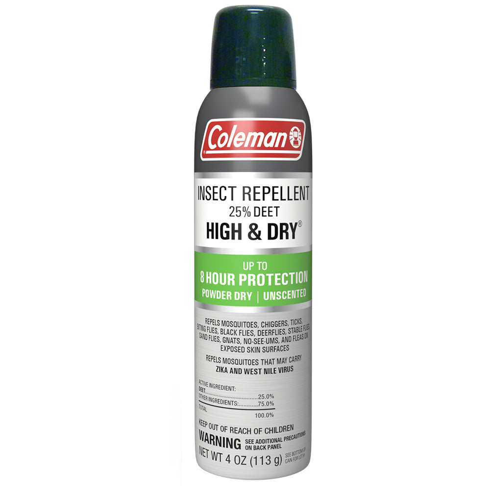 Coleman 25% HIGH & DRY Deet Insect Repellent - 4 oz. Aerosol-eSafety Supplies, Inc