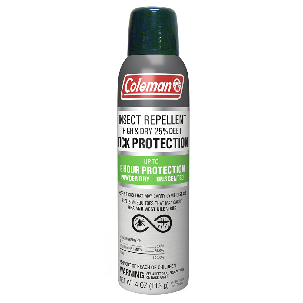 Coleman Tick Protection 25% HIGH & DRY Deet Insect Repellent - 4 oz. Aerosol-eSafety Supplies, Inc