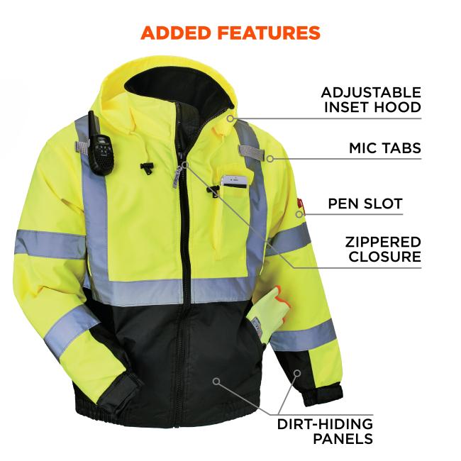 GloWear 8377 Type R Class 3 Quilted Bomber Jacket