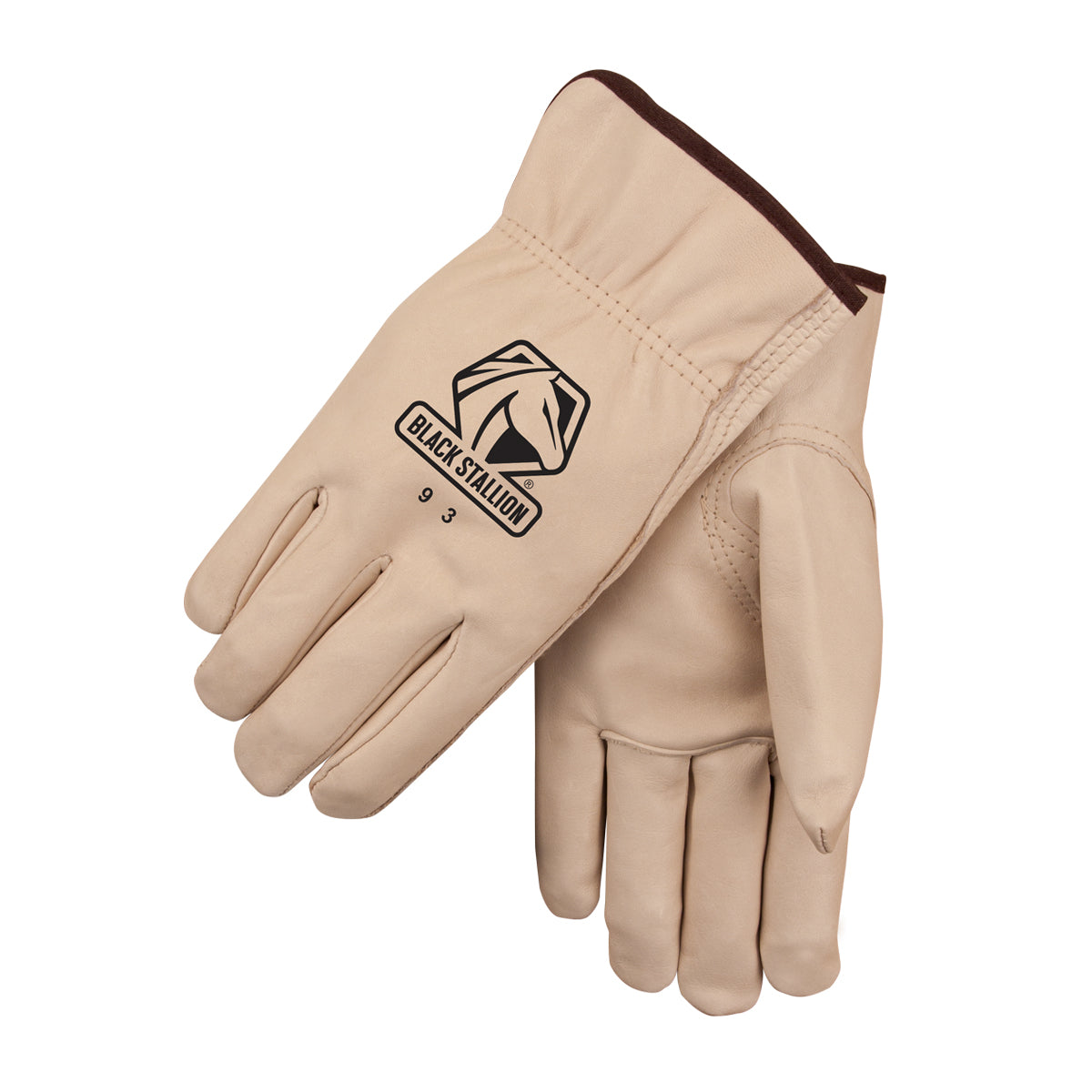 Black Stallion Grain Cowhide - Elastic Wrist Driver'S Style Gloves - 93