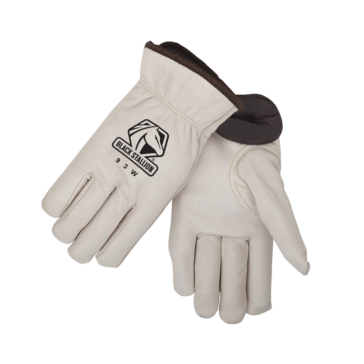 Black Stallion Fleece Insulated Cowhide Winter Drivers Glove - 93W