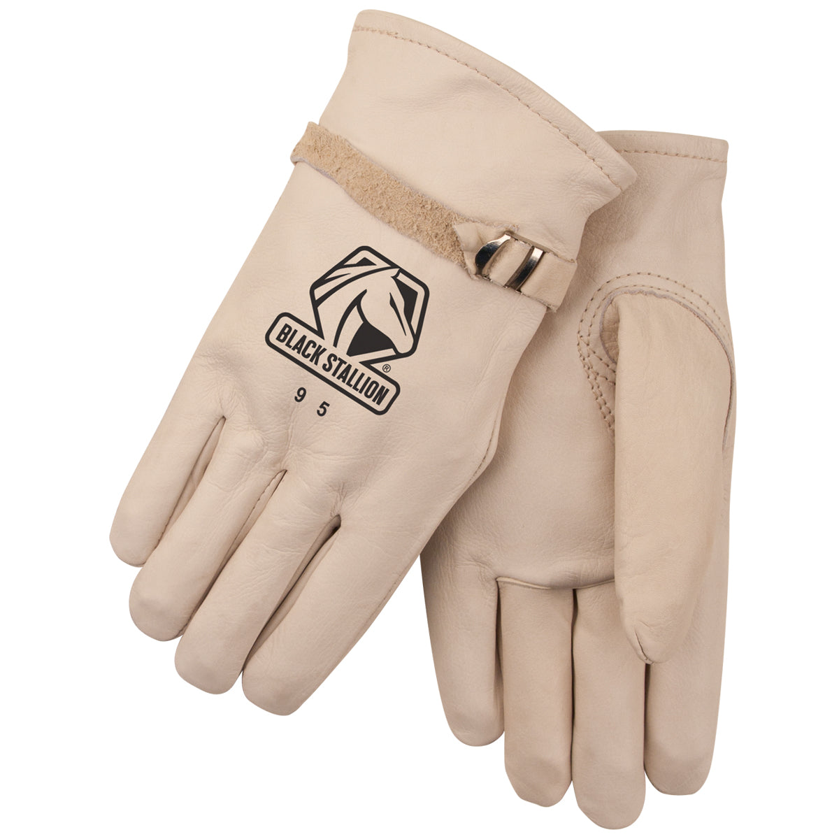 Black Stallion Premium Grain Cowhide Drivers Glove with Pull Strap - 95