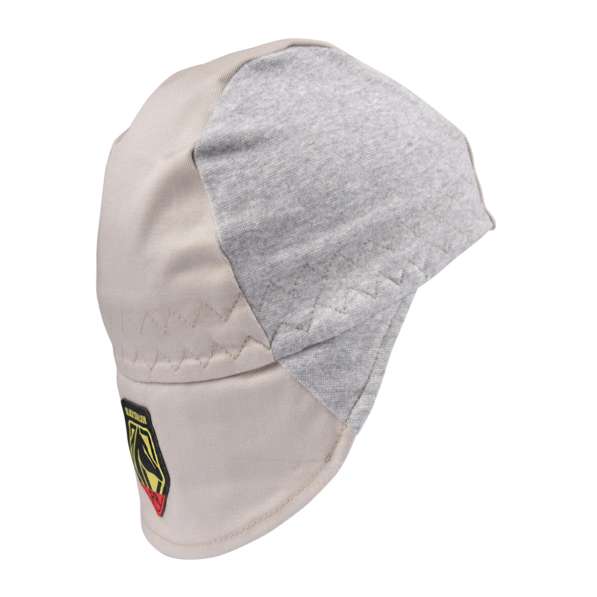Black Stallion FR Cotton Welding Cap with Hidden Bill Extension, Gray/Stone Khaki - AH1630-GS