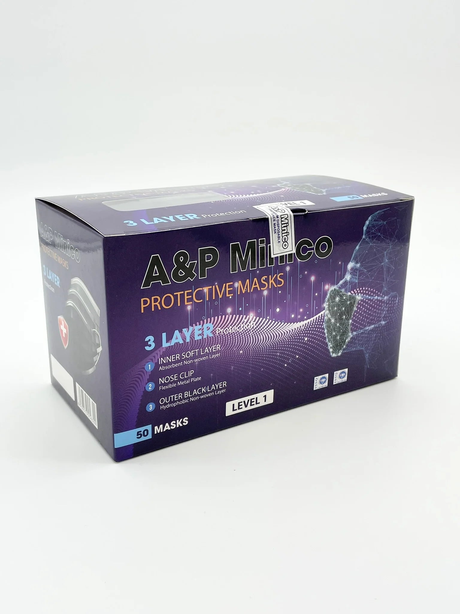 4 Layers of Protection - A & P Minico Medical Masks ASTM Level 3 Mask 4-Ply (FDA Compliant)