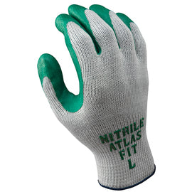 SHOWA™ ATLAS® 10 Gauge Nitrile Palm Coated Work Gloves With Cotton And Polyester Liner And Knit Wrist Cuff