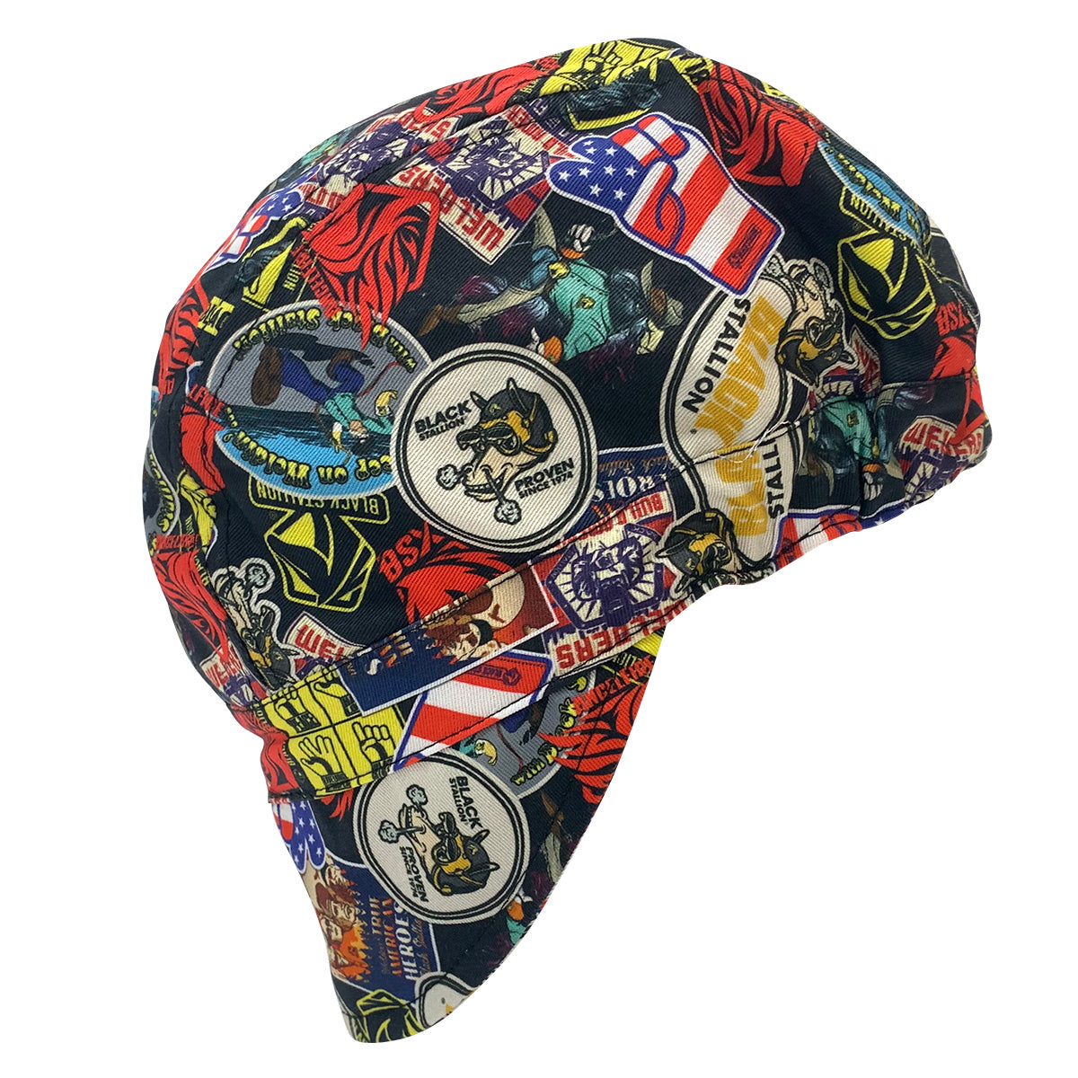 Black Stallion Exclusive “Sticker Collage” Cotton Welding Cap - BC5W-SC