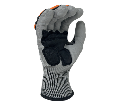 Task Gloves - 13G HDPE A4 (Wire-Core Steel) Polyurethane palm and fingers coated gloves with TPR back hand - Dozen