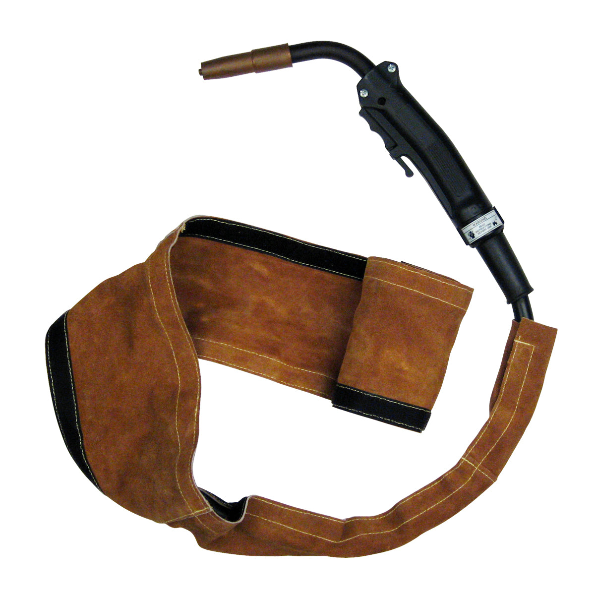 Black Stallion 1 1/4 Inch Diameter - Hook And Loop Heavy Duty Leather Cable Cover - C114V