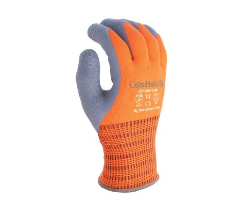 (CT3001) CelsiHeit ® - Heavy Thermal Latex Coated Hi-Vis Orange Work Gloves - Dozen