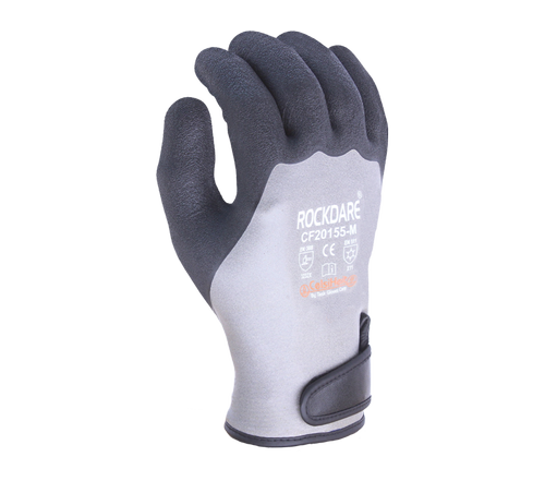 CelsiHeit ® - Double Liner Winter version, 13 Gauge Fleece, Fully coated Gray Latex first layer - Crinkle Black Latex outer layer - Dozen