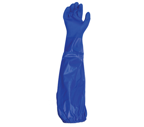Task Gloves - Oil Task Blue Guardian Rough finish 24” Extended long sleeve, Triple dipped PVC coating, cotton liner Gloves - Dozen
