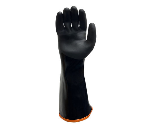 Task Gloves CHEM101® Chem Xtra - Black smooth Co-Polymer Fully coated, Black Sandy-Foam Co-Polymer palm coated, 15 Gauge Aramid+Stainless Steel liner, ANSI Cut A5, 15" Length - Dozen