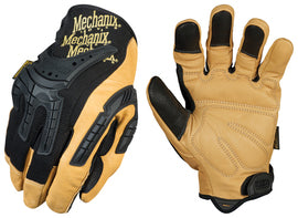 Mechanix Wear Size 8 Black And Brown CG Heavy Duty Leather And Spandex Full Finger Mechanics Gloves With Hook and Loop Cuff