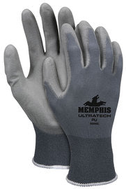 Memphis Glove Large UltraTech® PU 13 Gauge Polyurethane Palm And Fingertips Coated Work Gloves With Nylon Liner And Knit Wrist