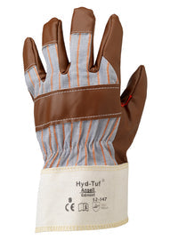 Ansell Hyd-Tuf® Heavy Weight Nitrile Work Gloves With Brown Jersey Liner And Safety Cuff
