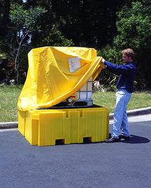 UltraTech 15" X 15" X 4" Ultra-IBC Spill Pallet Plus Yellow Polyethylene Pallet Cover