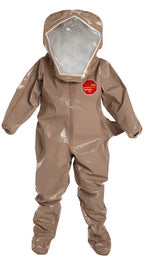 DuPont Tan Tychem® 5000, 18 mil Encapsulated Level B Chemical Protective Suit With Flat Back And Rear Entry