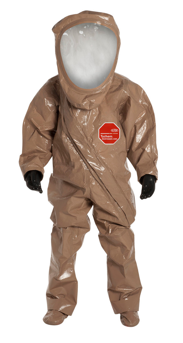 DuPont Tan Tychem® RESPONDER® CSM 25 mil Encapsulated Level A Chemical Protective Suit With Expanded Back And Front Entry