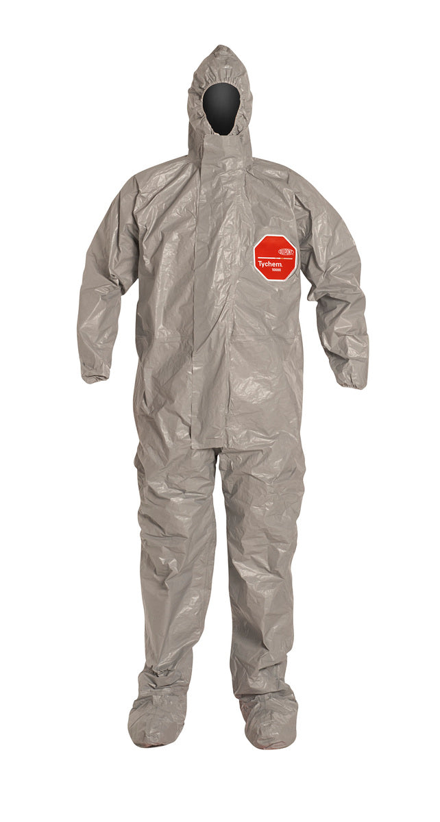 DuPont Gray Tychem® 6000, Chemical Protective Coveralls With Respirator Fitting Hood, Elastic Wrists And Attached Socks (6 Case)