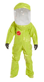DuPont 2X Yellow Tychem® 10000, 28 mil Encapsulated Training Chemical Protective Suit With Expanded Back And Front Entry