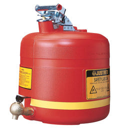 Justrite® 5 Gallon Red Polyethylene Safety Shelf Can