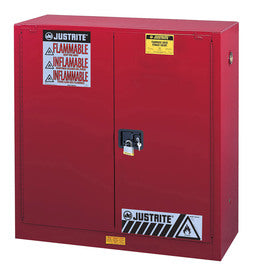 Justrite® 40 Gallon Red Sure-Grip® EX 18 Gauge Cold Rolled Steel Safety Cabinet