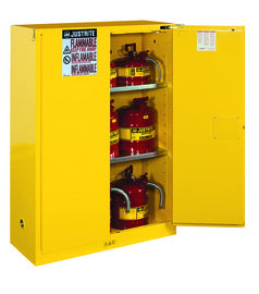 Justrite® 45 Gallon Yellow Sure-Grip® EX 18 Gauge Cold Rolled Steel Safety Cabinet