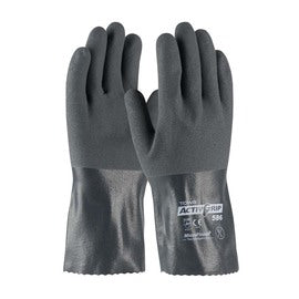 Protective Industrial Products Gray ActivGrip™ Cotton Interlock Lined Supported Nitrile Chemical Resistant Gloves