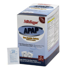 Medique® APAP Pain Relief/Fever Reducer Tablets (2 Per Pack, 250 Packs