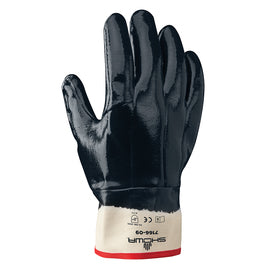SHOWA™ Heavy Duty Nitrile Full Hand Coated Work Gloves With Cotton Liner And Safety Cuff