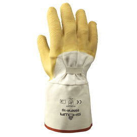 SHOWA™ Heavy Duty Natural Rubber Palm Coated Work Gloves With Cotton Liner And Gauntlet Cuff