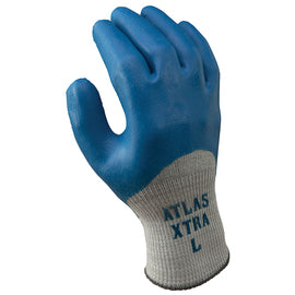 SHOWA™ ATLAS® 10 Gauge Natural Rubber Full Hand Coated Work Gloves With Cotton And Polyester Liner And Knit Wrist Cuff