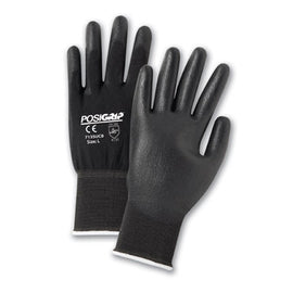 Protective Industrial Products Large PosiGrip® 13 Gauge Polyurethane Palm And Finger Coated Work Gloves With Nylon Liner And Rib Knit Cuff