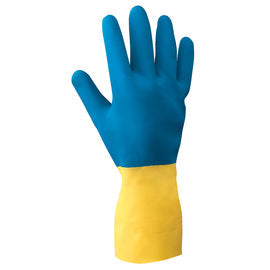 RADNOR™ Blue And Yellow 22 mil Latex And Neoprene Chemical Resistant Gloves