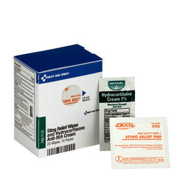 Acme-United Corporation 3" X 2.438" X 1 7/8" SmartCompliance Sting Relief Wipes/Anti-Itch Cream (20 Wipes/10 Packets Per Box)