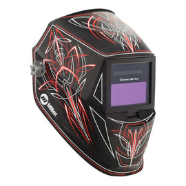 Miller Rise Red/Black Welding Helmet With 5.2 sq in Variable Shades 3, 45516 Auto Darkening Lens