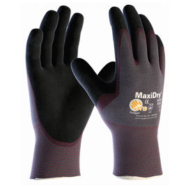 Protective Industrial Products Large MaxiDry® By ATG® Nitrile Palm And Finger Coated Work Gloves With Nylon Liner And Continuous Knit Wrist