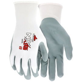 Memphis Glove Large NXG 15 Gauge Nitrile Palm And Fingertips Dipped Coated Work Gloves With Nylon Liner And Knit Wrist