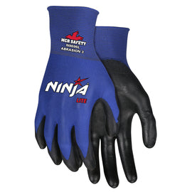 Memphis Glove Small Ninja® Lite 18 Gauge Polyurethane Palm And Fingertips Coated Work Gloves With Nylon Liner And Knit Wrist