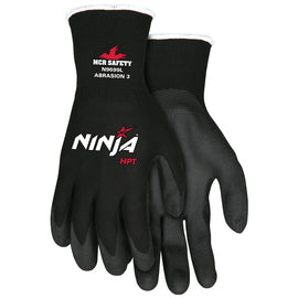 Memphis Glove Large Ninja® HPT™ 15 Gauge HPT™ Foam Palm And Fingertips Coated Work Gloves With Nylon Liner And Knit Wrist