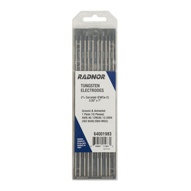 RADNOR™ 2% Ceriated Tungsten Electrode Ground (10 Per Package)