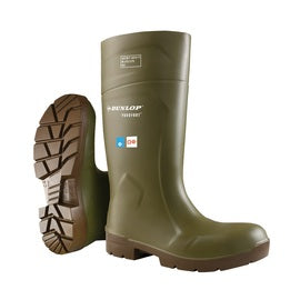 Dunlop® Protective Footwear Green/Brown FoodPRO Purofort® Steel Toe Knee Boots With Multigrip