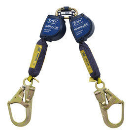 3M™ DBI-SALA® Nano-Lok™ Extended Length Twin-Leg Quick Connect Self-Retracting Lifeline - Web 3101627, 9 ft. (2.74 m)