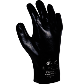 SHOWA® Size 10 Black Cotton Jersey Lined PVC Chemical Resistant Gloves